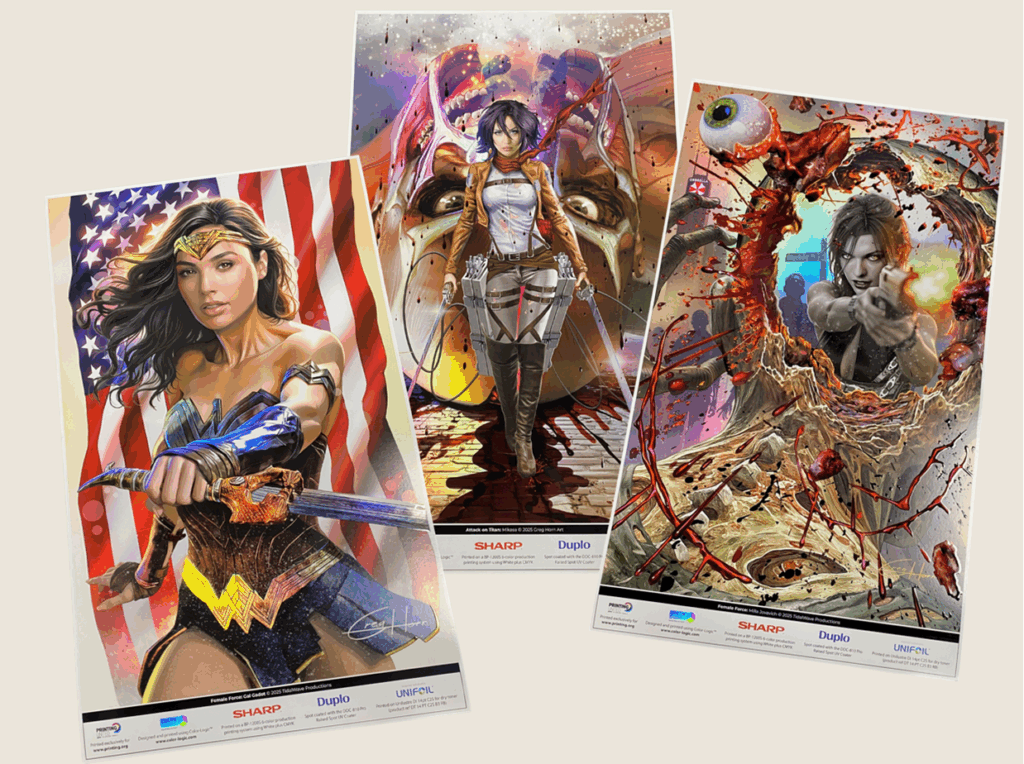 Greg Horn posters with spot UV